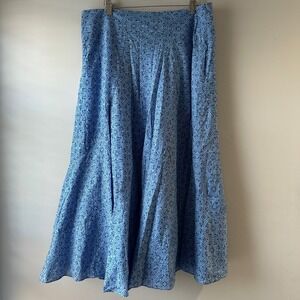 Charter Club Maxi Skirt Womens 12 Blue Medallion Cotton Excellent A-Line Lined